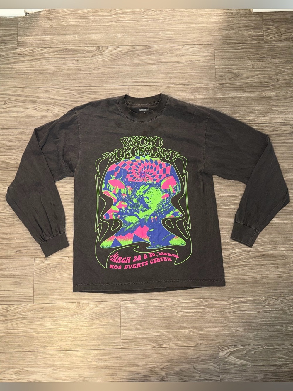 Insomniac Beyond Wonderland 2025 Long Sleeve Mens M Gray EDM Music Festival